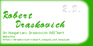 robert draskovich business card
